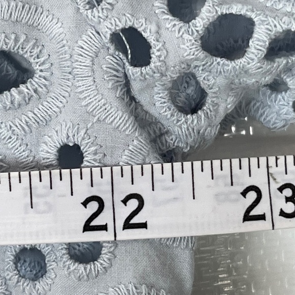 Maje Guipure Lace Top - Size 3 (Large, fits like Medium) Pale Blue / White - Picture 10 of 14